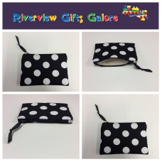 Zip Clutch / Purse / Bag / Pouch - Black Spots Zip Clutch / Purse / Bag / Pouch - Black Spots